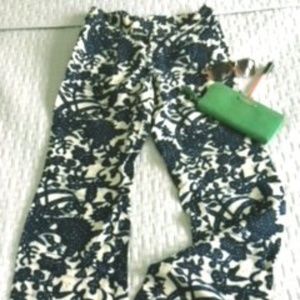 Ann Taylor LOFT linen print pants size 2